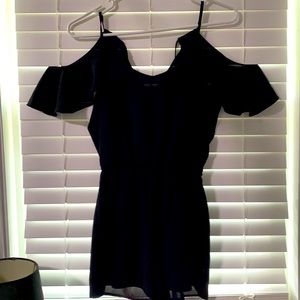 Black cold shoulder romper